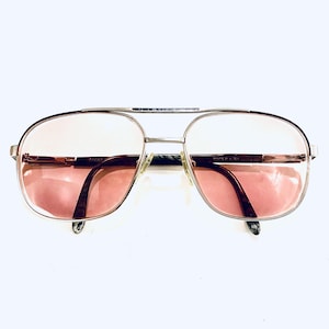 Vintage 80s Grey Marble Silver Aviator Eyeglasses