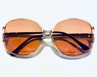 Vintage 80s Transparent Oversized Round Sunglasses