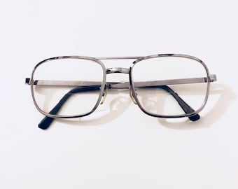 Vintage 80s Silver Aviator Eyeglasses