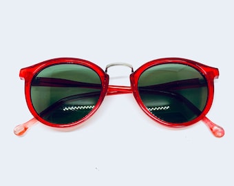 Vintage 90s Capezio Round Red Sunglasses