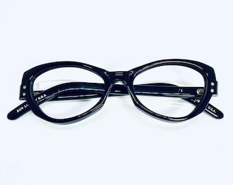 Vintage Liberty USA Mid Century Black Cateye Eyeglasses
