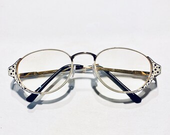 Vintage Mod Gold Plated Polkadot Eyeglasses
