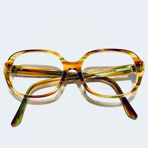 Vintage Mid Century American Optical Brown and Green Tortoise Glasses