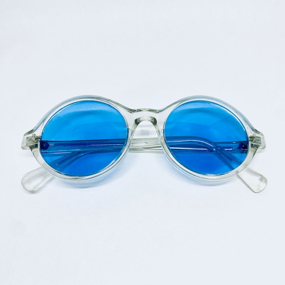 Vintage 70s Clear Round Frames - image 1