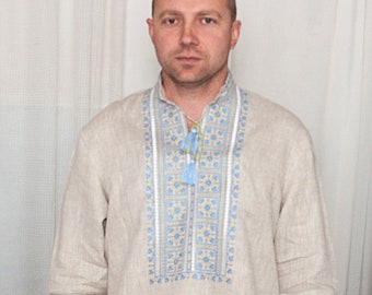 Ukrainian t shirt man traditional  vyshyvanka shirt "Gazda" |  Ethnic pattern | Folk shirt, | Gift fo him | Ukaininan national colors shirt