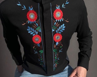 Ukrainian vyshyvanka shirt linen, ethnic pattern, white on white embroidery, Embroidered man shirt, Malyar top