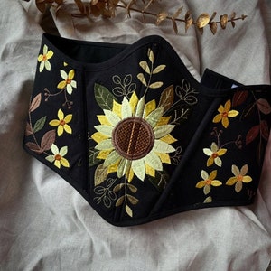Underbust corset embroidered Ukraine, Vyshyvanka underbust corset ,   Renaissance corset top , Corset belt, Ribits corset, Gift for her