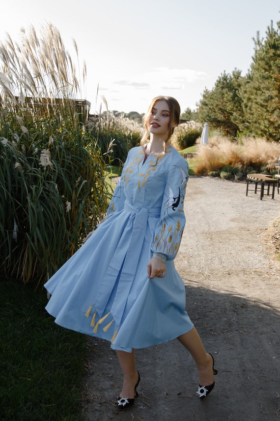 vintage romantic dresses Blue Cottagecore Vintage-style Princess Dress Style Formal Dress Chunky Buttermilk Blue Cheese Size:Extra Large (XL) Affordable Fashion