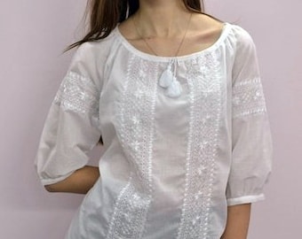 Blusas De Tela Batista Bordada Blusa Ucraniana Bordada En Batista