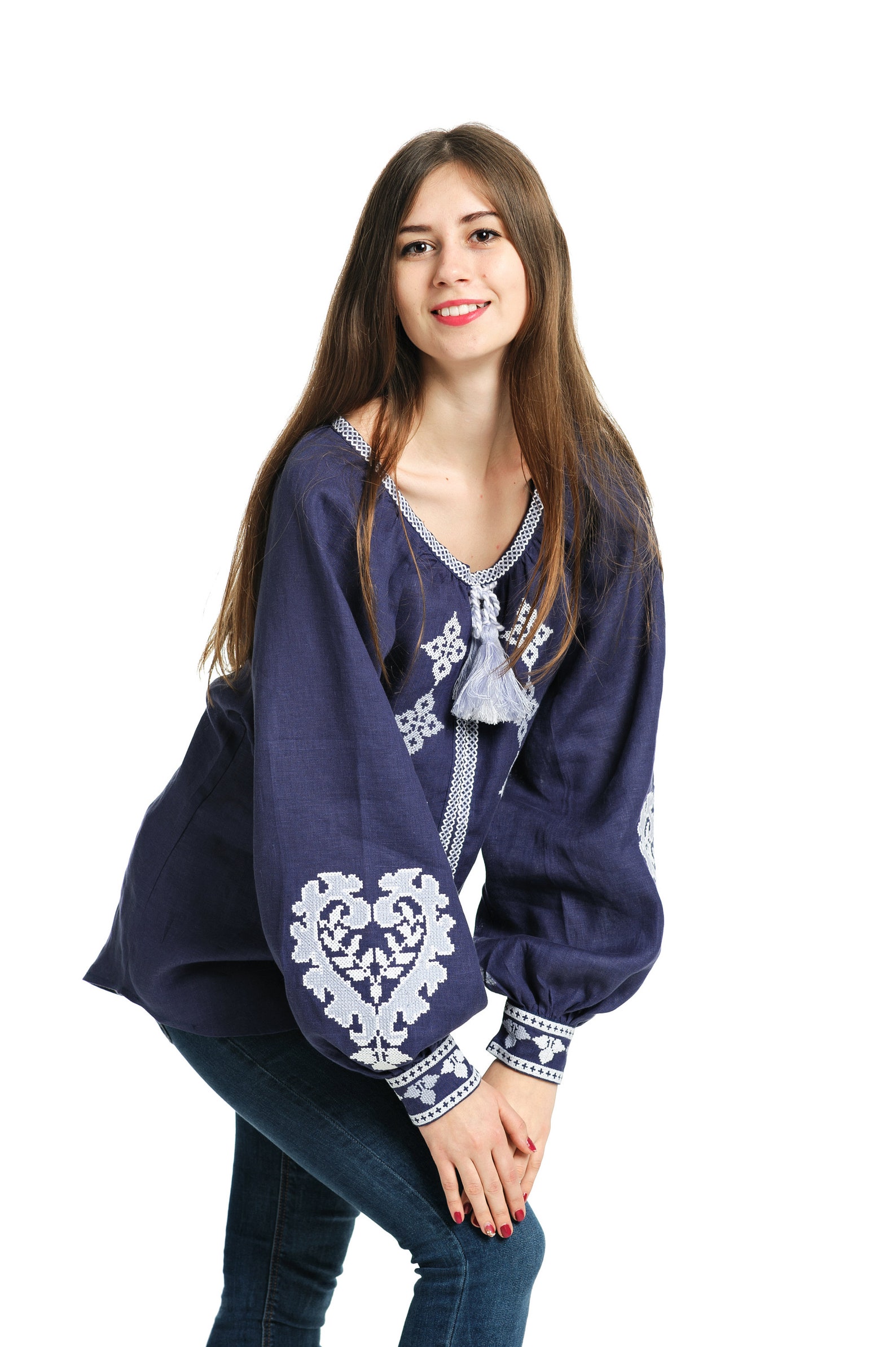 Black Linen Blouse With 