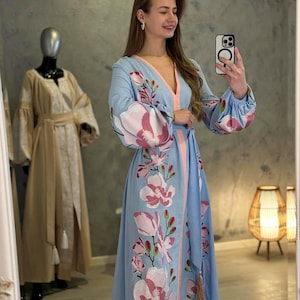 Vestido de novia bordado vyshyvanka ucraniano, vestido vyshyvanka bohemio, regalo para ella, regalo para esposa, vestido popular ucraniano, vestido floreado