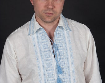 Ukrainian Men traditional  vyshyvanka shirt "Gazda":  ethnic pattern | Folk shirt | Gift fo him | Ukrainian t shirt | Gift for Him
