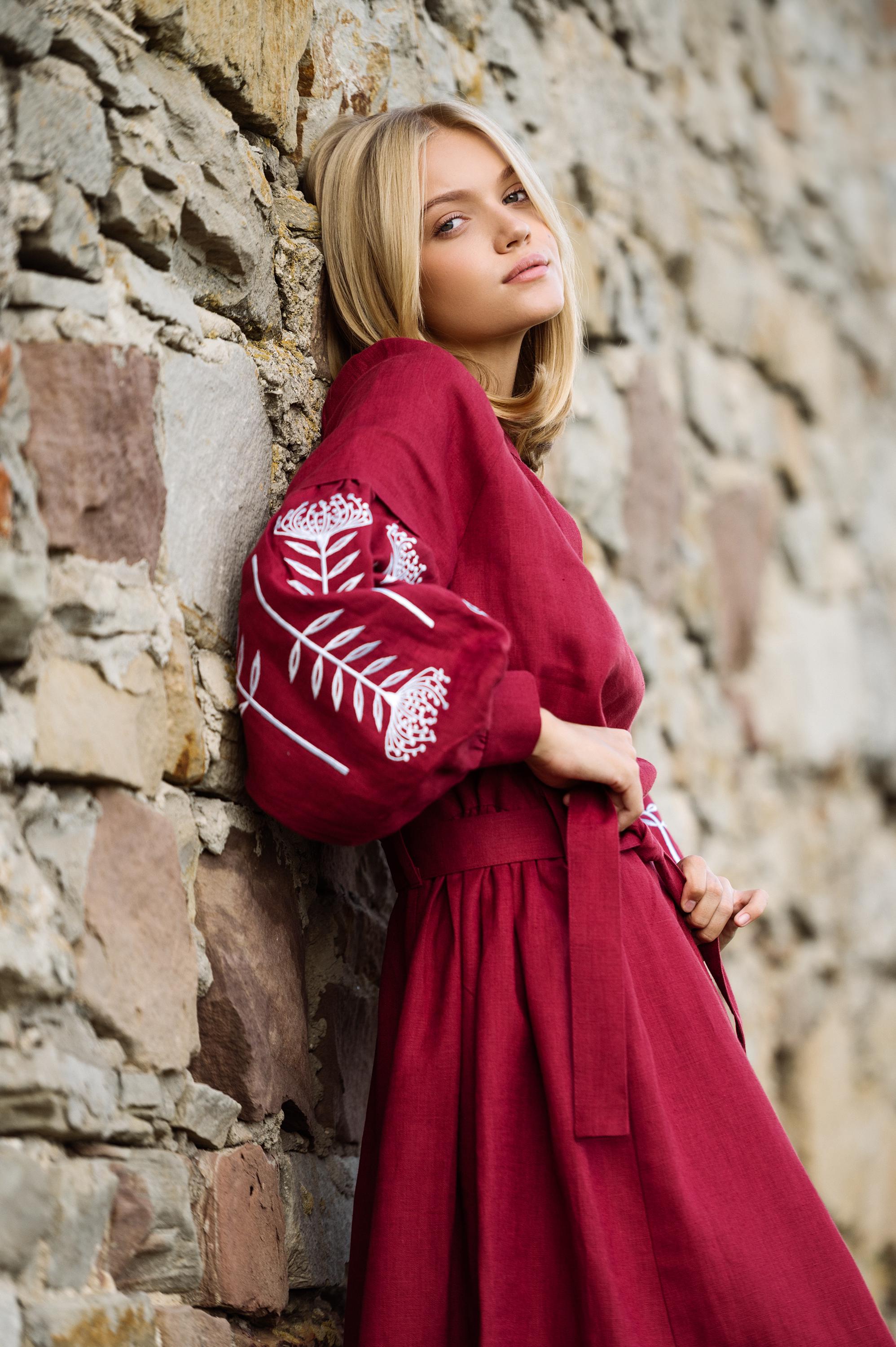 red and white embroidered dress Tropical Cross Stitch Midi FARM Rio Amazing White base Palestinian embroidered dress Stylish modern design and amazing Palestinian embroidery Heavy high quality non transparent dress (not see White/Red Flower Maleka Full Embroidered