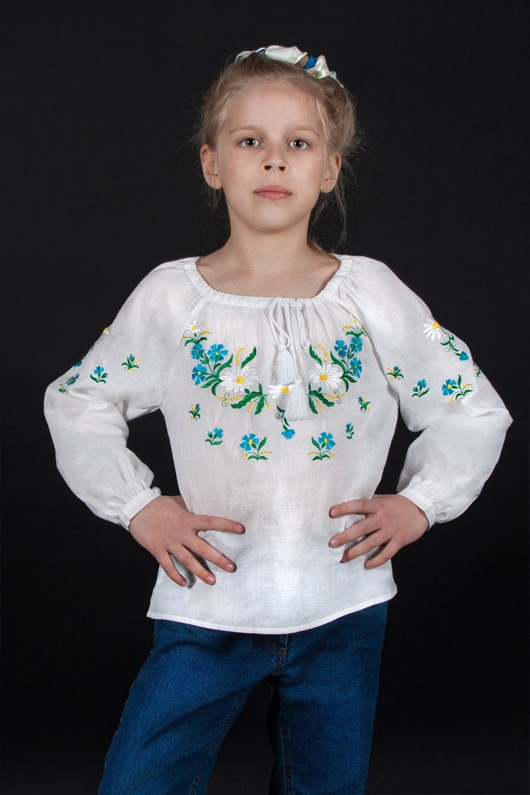 Girl's Batiste Embroidered Blouse - Etsy