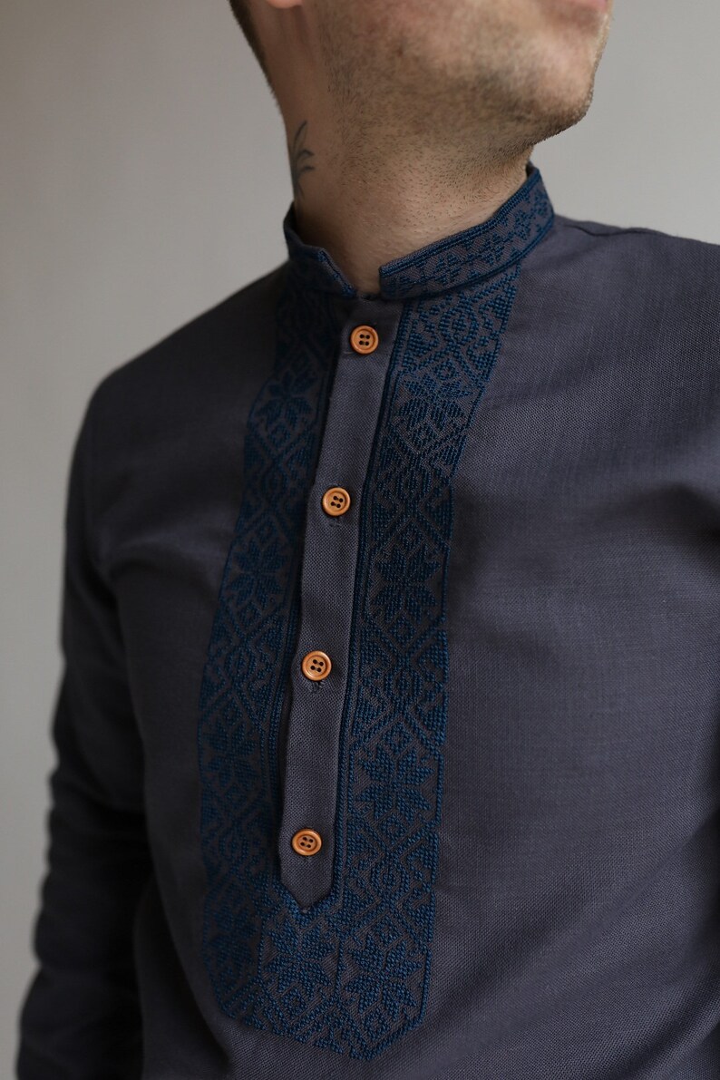 Men's Traditional Ukrainian Cotton Vyshyvanka Shirt Etsy