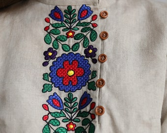 Cotton embroidered blouse, Ukrainian traditional vyshyvanka, Ukranian ethnic pattern, gift for her, vyshyvanka blouse kyiv