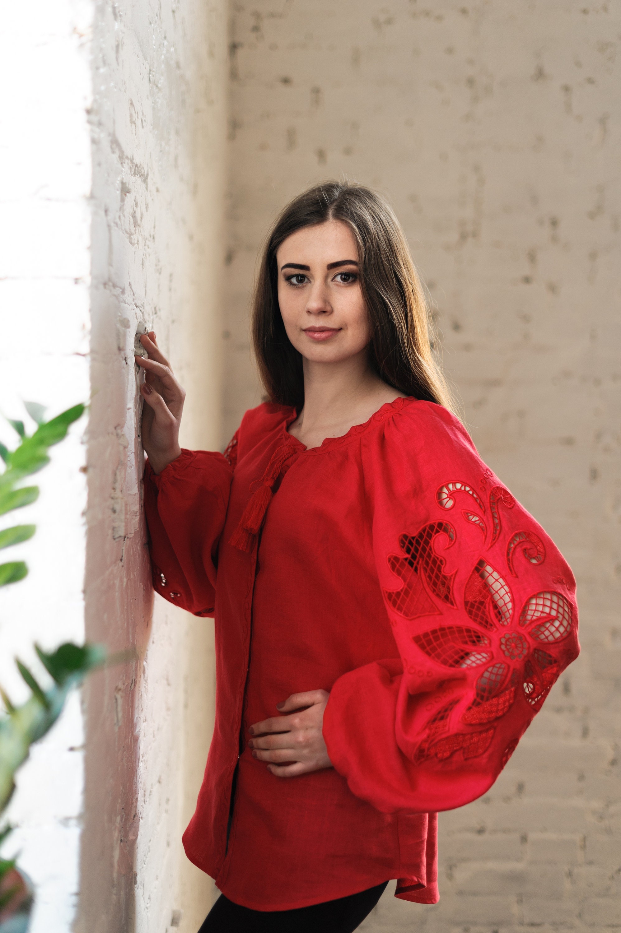 Hand Cutwork Embroidered Blouse wonderflower Red - Etsy