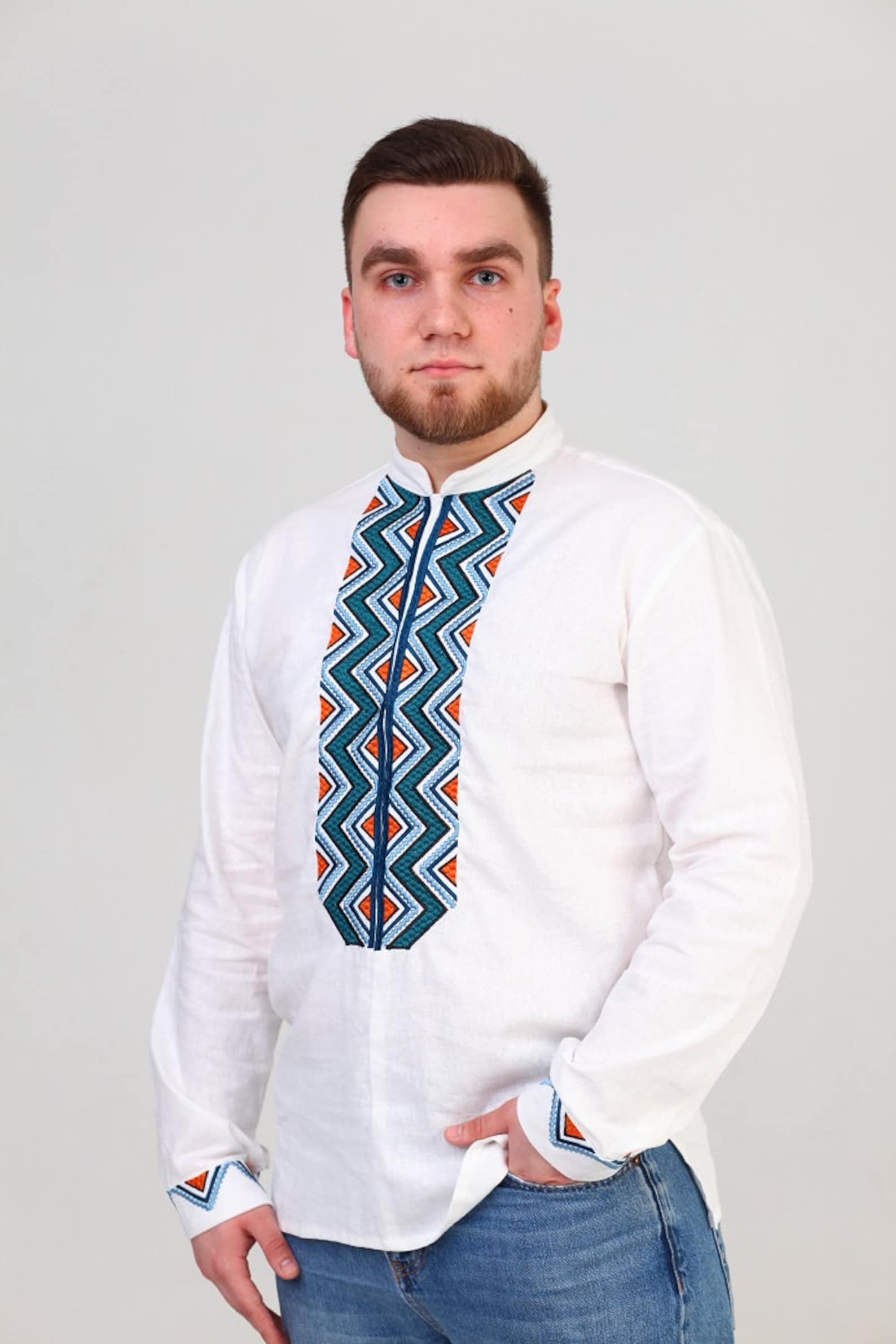 Men's Traditional Ukrainian Cotton Vyshyvanka Shirt Etsy