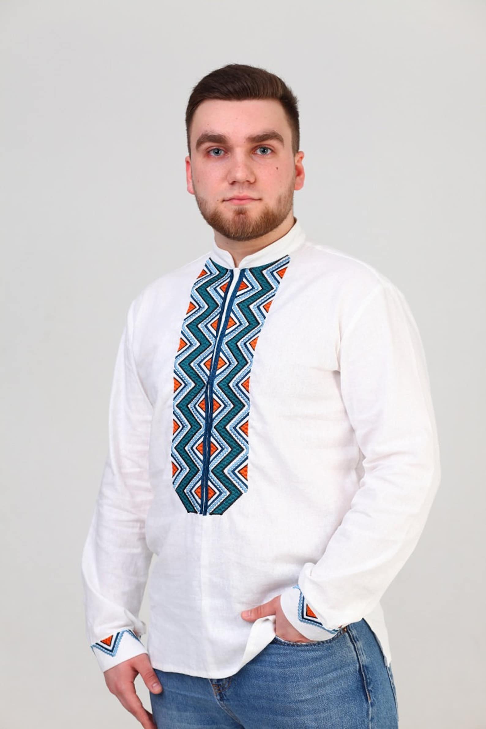 Men's Traditional Ukrainian Cotton Vyshyvanka Shirt - Etsy