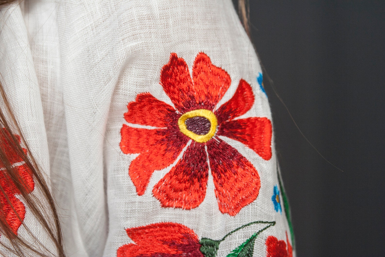 Drevo Mriy – Light Blue Blouse with White Embroidery “Family Tree” | Ukrainian Women’s Shirt