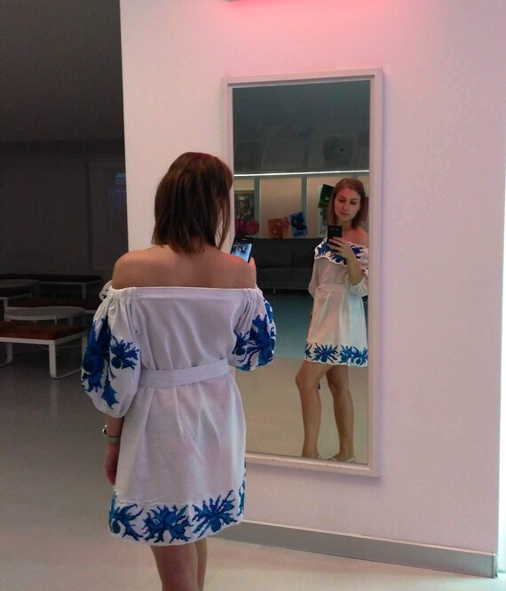 green emerald velvet dress Elegant White and Blue Floral Embroidered Long Prom Gown  FancyVestido