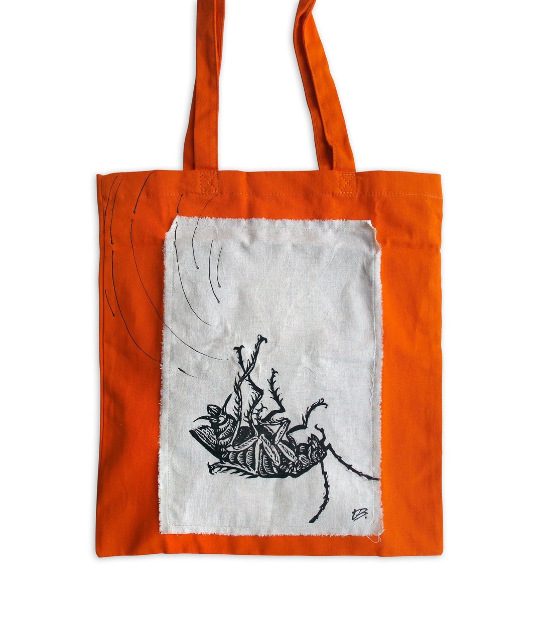 Linocut Cockroach Print Tote Bag: Handmade Cotton Canvas - Etsy