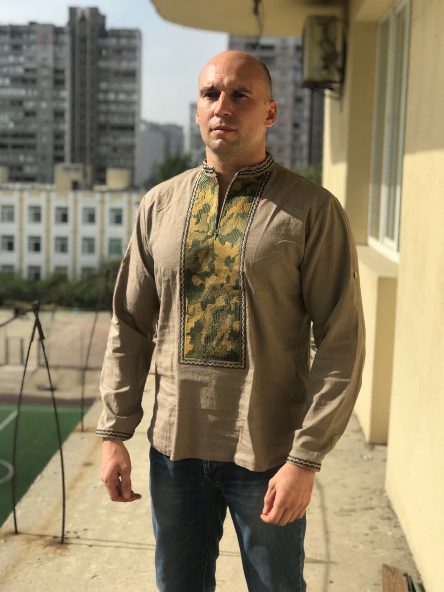 military style khaki shirts