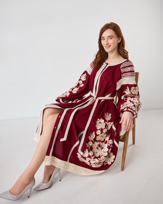 green emerald velvet dress Amanda Embroidered Peasant Dress