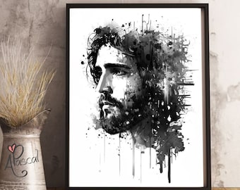 Jesus DIGITAL file, Easter Jesus Christ DIGITAL file Christ Painting Bible Print Jesus Portrait Poster Famous Art Printable, Jpeg, PNG