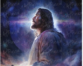 Jesus portrait Jesus Christ digital download Fine art print Jesus Contemporary Jesus Christ watercolor digital print Jesus printable art