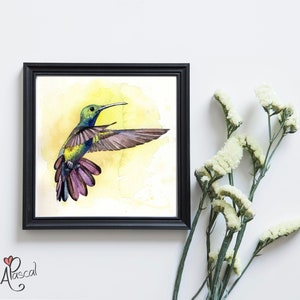 HUMMINGBIRDS Watercolor - Colibri Bird Print Hummingbird Painting  flying hummingbird Art HUMMER Painting gift for grandma mother&#39;s day gift