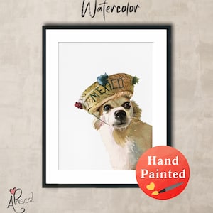 Ritratto di animale domestico personalizzato, dipinto ad acquerello di animale domestico, gif commemorativa per animale domestico, regali per animali domestici, ritratto di animale domestico dipinto a mano, stampa di cane, regalo di ritratto di animale domestico in miniatura