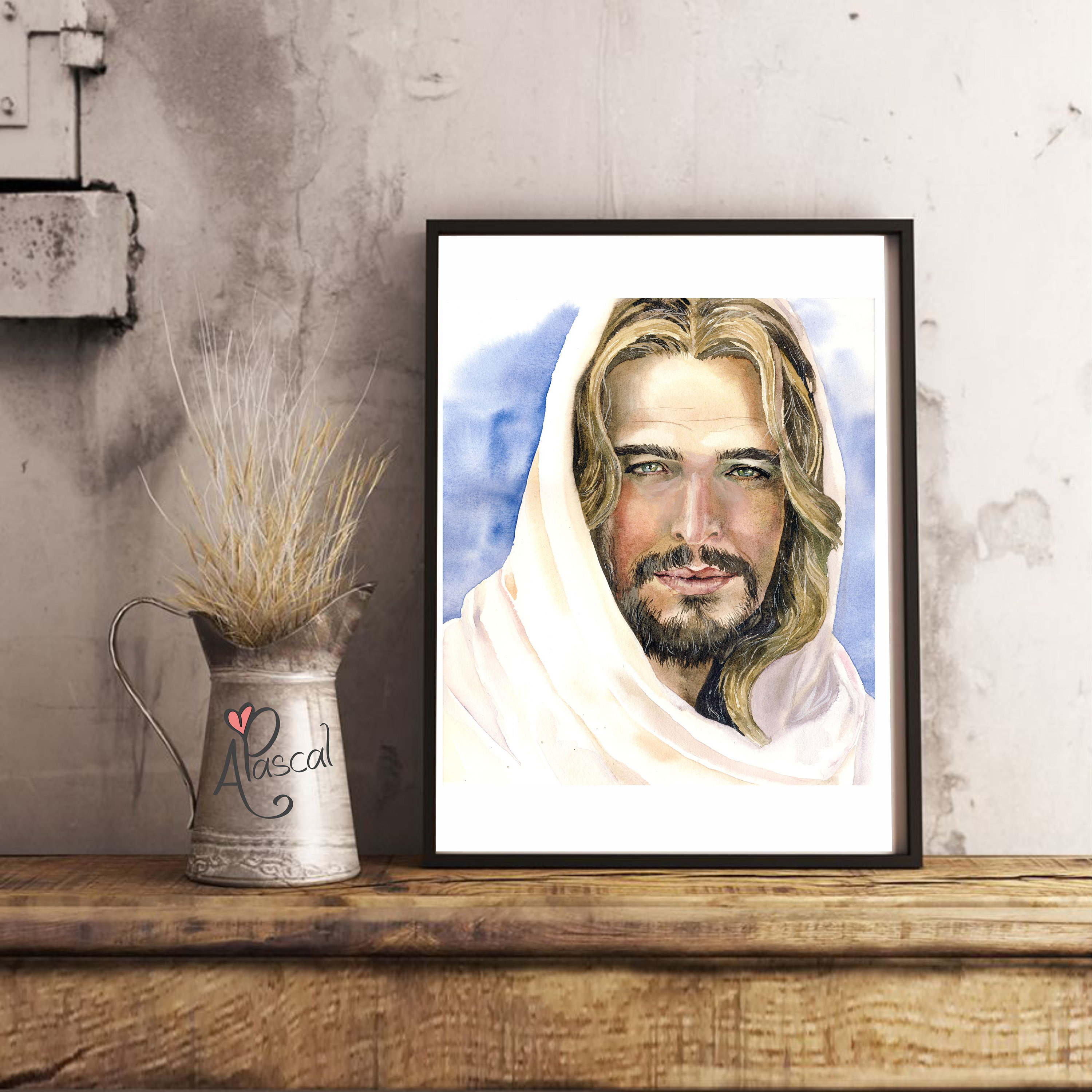 Watercolor Jesus Christ portrait PRINT Christ Painting Bible Etsy
