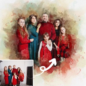 Retrato familiar personalizado de la foto, regalo personalizado para ella, regalo de aniversario para pareja, regalo de compromiso, regalo de boda, regalo de Navidad