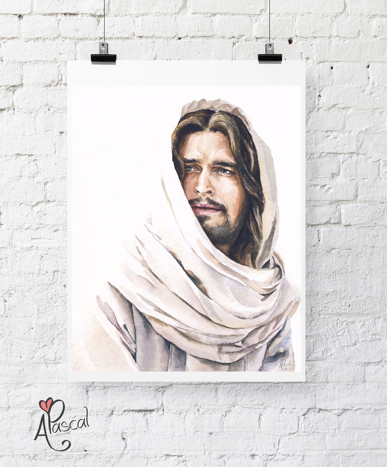 Easter DIGITAL File Watercolor Jesus Christ Portrait DIGITAL | Etsy