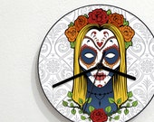Sugarskull Calavera Catrina - Day Of The Dead - Dia De Los Muertos - Mexican Carnival Holiday - Novelty Gift - Custom Acrylic Wall Clock