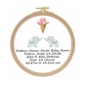 Elephant PDF Original Cross stitch Patterns Digital File Embroidery Scheme
