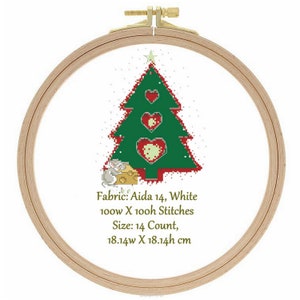 Christmas and New Year Embroidary Decor Tree and Mouse Cross Stitch Pattern PDF file