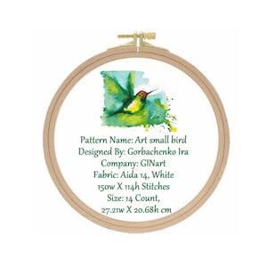 Patrón de punto de cruz de colibrí en archivo PDF Patrones de aves para bordar puntada