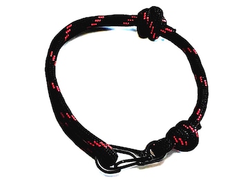 PÍNTALO DE NEGRO - Pulsera de paracord negra y roja para hombre y mujer – Cierre de langosta negro – Pulsera artesanal para exteriores