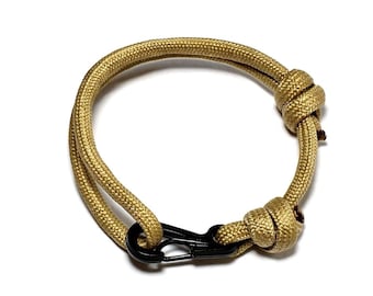 DUNE - Pulsera de paracord beige para hombre y mujer – Cierre de langosta negro – Pulsera minimalista hecha a mano para exteriores