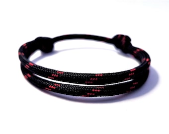 Píntalo de negro – Pulsera de paracord para hombre y mujer – Ajustable – Resistente al agua – Regalo para actividades al aire libre, escalada y deportes