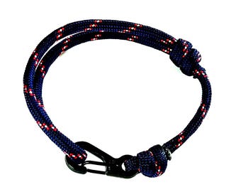 SEA SHANTY - Pulsera de paracord azul marino para hombre y mujer – Cierre de langosta negro – Pulsera náutica hecha a mano – Estilo náutico