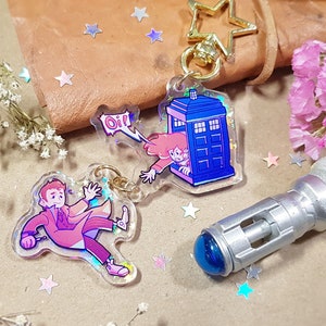Doctor Who - Donna & der 10te Doktor | Glitzer Acryl Schlüsselanhänger