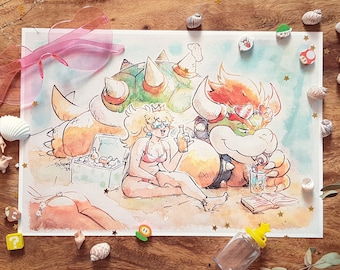 Bowser & Peach at the Beach | Print