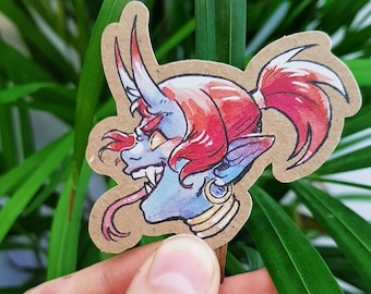 Melga the Blue Succubus / Kraft Paper Sticker