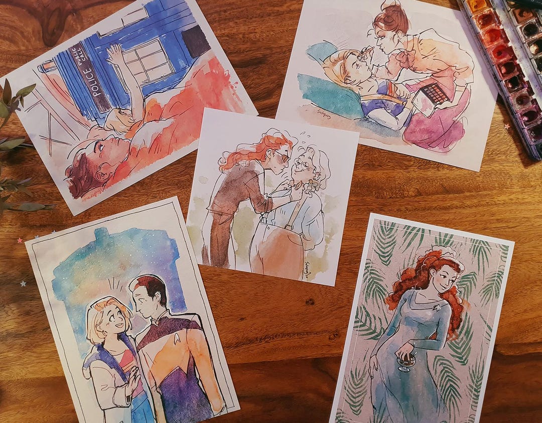 Simple Print Set! Star Trek, Doctor Who, Steven Universe, Good Omens - Etsy, image size:1080x843