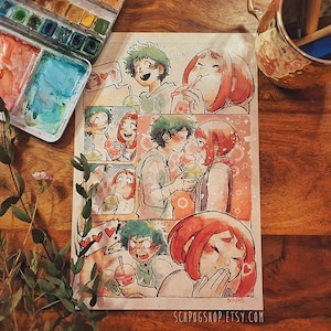 Ochako & Deku - Bubbletea-dadel | afdrukken | My Hero Academia