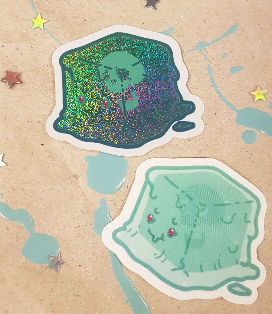 Slime Glitter & Transparent Sticker - Etsy