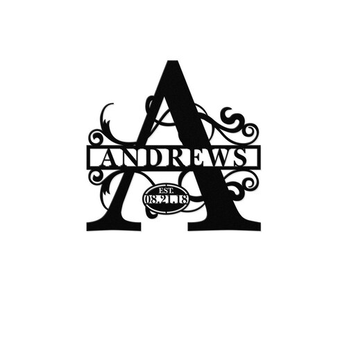 Custom Family Metal Name Sign Personalized Split Letter Last Etsy